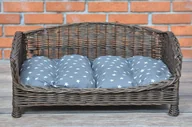 Legowiska dla psów - Alfie Prostokątne Luksusowe Wiklinowe Legowisko Dla Psa Kanapa Dla Zwierząt 84X62 H16/42 Cm - miniaturka - grafika 1