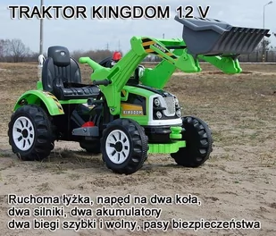 Mocny Traktor Z Łyżką Kingdom 12V Dwie Prędkości/j - Pojazdy elektryczne dla dzieci - miniaturka - grafika 1