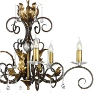 Lampy sufitowe - Żyrandol Amarilli - kolor brązowy, złoty - AML5 BRONZE - miniaturka - grafika 1