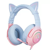 Słuchawki - ONIKUMA K9 Cat Elf RGB różowo-niebieskie - miniaturka - grafika 1