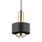 Lampy sufitowe - Pojedyncza lampa zwisająca Rif 40718 Sigma tubka do holu czarna złota - miniaturka - grafika 1