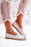 Espadryle damskie - Espadryle Damskie Ażurowe Wsuwane Białe Letisa - Zazoo - miniaturka - grafika 1