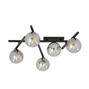 Emibig Lighting czarny krótki żyrandol szklane kule SMART 5 BLACK/GRAFIT 1104/5 nowoczesna lampa sufitowa do salonu 1104/5 - Lampy sufitowe - miniaturka - grafika 1