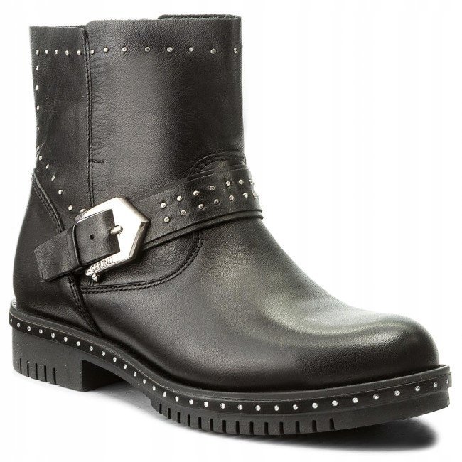 Carinii Botki Damskie Czarne Wsuwane Dżety 36 Włb