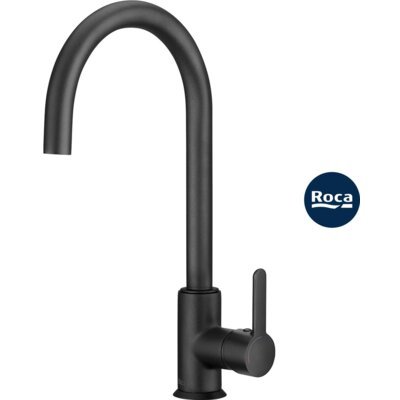 Roca Bateria kuchenna stojąca Mencia A5A7409CN0 z obrotową wylewką Czarny mat