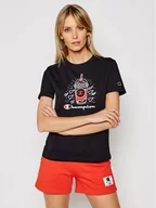 Koszulki i topy damskie - Champion T-Shirt Basketball Logo Digital Print 112965 Czarny Custom Fit - miniaturka - grafika 1