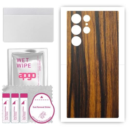 folia naklejka skórka strukturalna na TYŁ do Samsung Galaxy S23 Ultra - Drewno Tygrysie - apgo SKINS