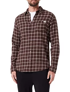 Koszule męskie - Jack&JONES męska koszula z długim rękawem, z motywem flanelowym, w kolorze brązowym, rozmiar S - grafika 1