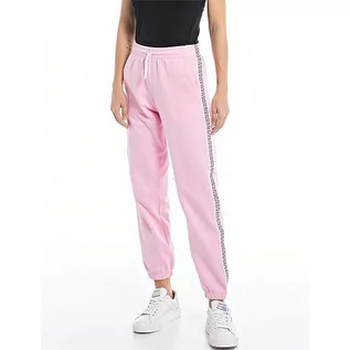 Spodnie damskie - Replay Damskie spodnie do biegania Regular Fit, 666 Almond Pink, XL - grafika 1