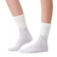 Skarpetki damskie - Steven 123 070 śnieżynki szare skarpetki damskie - miniaturka - grafika 1