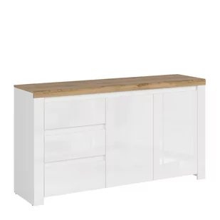 Komoda 2D3S Vigo Mebel Bos Biały, Dąb Wotan - Komody - miniaturka - grafika 1