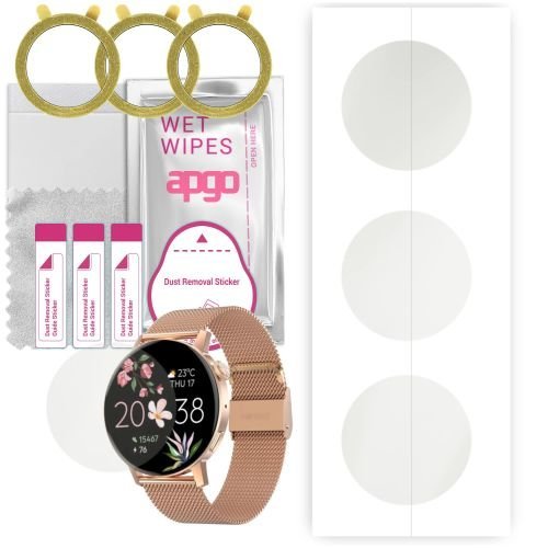 3x folia ochronna hydrożelowa MATOWA do Forever Forevive 4 SB-350 - apgo Smartwatch Hydrogel MATTE Protection Ochrona na ekran smartwatcha