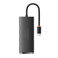 Huby USB - Hub 4w1 Baseus Lite Series USB-C do 4x USB 3.0 + USB-C, 25cm (czarny) - miniaturka - grafika 1