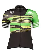 Koszulki sportowe damskie - Adidas Koszulka kolarska "Adistar 5thldn" w kolorze zielono-czarnym - miniaturka - grafika 1