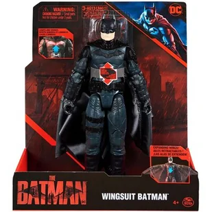 DC Comics DC comics 6060523, Batman "The Batman" 30 cm Deluxe Batman figurka akcji z rozchodzącym się Wingsuit, efekty świetlne i dźwiękowe do filmu Batmana 6060523 - Figurki dla dzieci - miniaturka - grafika 1