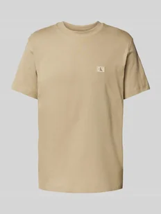 T-shirt z wyhaftowanym logo i okrągłym dekoltem - Koszulki męskie - miniaturka - grafika 1