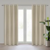 Zasłony - Zasłona gotowa Adari 140 x 250 cm przelotki beżowy - miniaturka - grafika 1