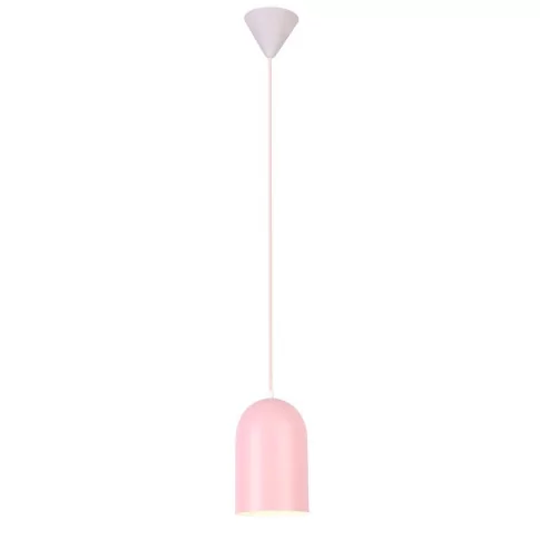 Różowa lampa wisząca z owalnym kloszem - V015-Suvio
