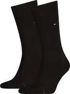 Skarpetki męskie - Skarpety męskie TOMMY HILFIGER, 2-pak - Classic, pończochy, jednolity kolor ciemnobrązowy 47-49 - miniaturka - grafika 1