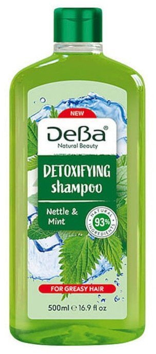 Detoksikuojantis šampūnas su dilgėlėmis ir mėtomis DeBa Natural Beauty, 500 ml