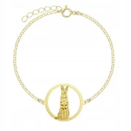 Bransoletki - Bransoletka Złota Kot Serwal Afrykański 925 Łańcuszek Biżuteria GRAWER - miniaturka - grafika 1