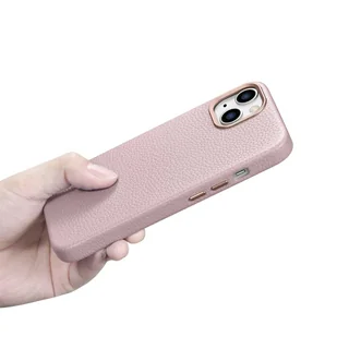 iCarer Litchi Premium Leather Case skórzane etui iPhone 14 magnetyczne z MagSafe różowy (WMI14220709-PK) - Etui i futerały do telefonów - miniaturka - grafika 21
