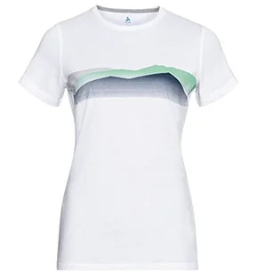 Odlo Damska koszulka KUMANO z nadrukiem sezonowym, z okrągłym dekoltem, biała, XS - Koszulki i topy damskie - miniaturka - grafika 1