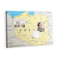 Tablice i flipcharty - Tablica korkowa 60x40 cm, wzór Polityczna mapa Polski - miniaturka - grafika 1