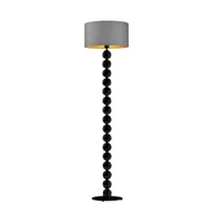 Lampy stojące - Czarna lampa podłogowa do czytania GIZA GOLD z szarym abażurem - miniaturka - grafika 1