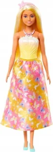 Barbie Księżniczka żółto - różowy strój HRR09 - Mattel - Lalki dla dziewczynek - miniaturka - grafika 1