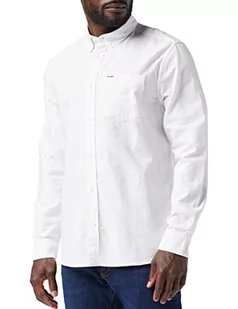 Wrangler Męska koszula z guzikami Down 1 Pkt, biała, średnia - Koszule męskie - miniaturka - grafika 1