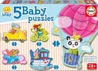 Zabawki interaktywne dla dzieci - Educa Puzzle 19 elementów Baby Zwierzęta w pojazdach - miniaturka - grafika 1