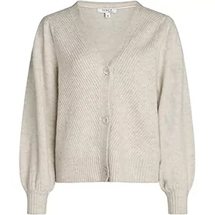 SIRUP COPENHAGEN Damski beżowy melanż elegancki kardigan sweter sweter, mały - Swetry damskie - miniaturka - grafika 1