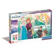 Puzzle - Puzzle 3x48 el. Super Kolor Disney Frozen Clementoni - miniaturka - grafika 1