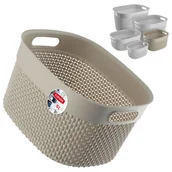 Pojemniki biurowe - Koszyk prostokątny 6L Curver Filo Recycled, beżowy - miniaturka - grafika 1