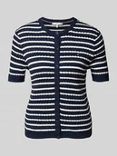 Swetry damskie - Kurtka z dzianiny o kroju regular fit z czystej bawełny - miniaturka - grafika 1