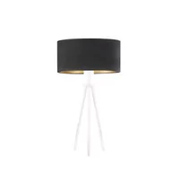Lampy stojące - Lysne, Lampka nocna w stylu glamour ALTA VELUR, Czarny ze złotym wnętrzem - miniaturka - grafika 1
