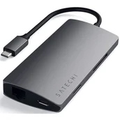 Części i akcesoria do laptopów - Satechi SATECHI HUB USB-C ETHERNET V2 HDMI 4K USB 3.0 SD MICRO SD Space Gray | MacBook ST-TCMA2M Aluminum Multi-Port Adapter Version 2 (S - miniaturka - grafika 1