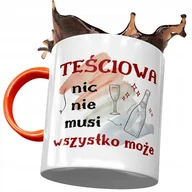 Kubki - Kubek Pomarańczowy dla Teściowej Teściuni Prezent z Nadrukiem ze Zdjęciem + Opakowanie na prezent (wzór 01) - miniaturka - grafika 1