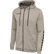 Bluzy męskie - Hummel męska bluza z kapturem HmlAuthentic Poly Zip Hoodie szary szary melanż X-L 204937-2006-XL - miniaturka - grafika 1