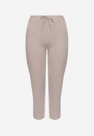 Spodnie damskie - Szare Casualowe Spodnie z Elastyczną Gumką w Pasie z Wsuwanymi Kieszeniami Mousesa - miniaturka - grafika 1