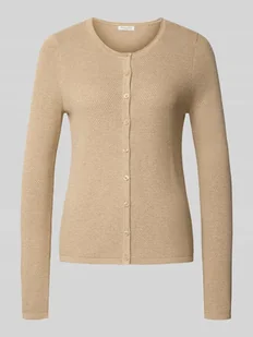 Kardigan z dzianiny z fakturowanym wzorem - Swetry damskie Kardigan z dzianiny z fakturowanym wzorem - Swetry damskie - miniaturka - grafika 1