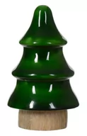 Ozdoby bożonarodzeniowe - Choinka figurka świąteczna drewniana zielona 11 x 6,5 cm - miniaturka - grafika 1