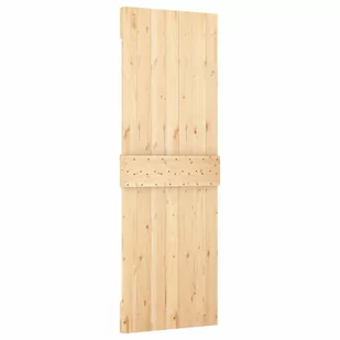 Drzwi przesuwne z osprzętem, 70x210 cm, lite drewno sosnowe  8721012080591 - Drzwi wewnętrzne - miniaturka - grafika 4