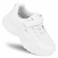 Buty dla dziewczynek - Buty dziecięce sportowe na lato BIG STAR lekkie na RZEPY RR374039 białe 34 - miniaturka - grafika 1