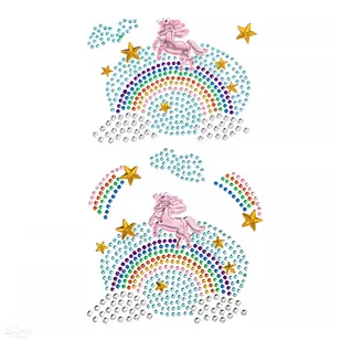 NAKLEJKI Z KRYSZTAŁKAMI – JEDNOROŻCE I TĘCZE, 7 SZT. - Dekoratorstwo - miniaturka - grafika 1