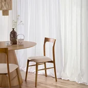 Zasłony - Zasłona na taśmie marszczącej półprzezroczysta ecru 140 x 280 cm 1 szt. - miniaturka - grafika 1