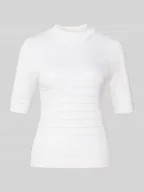 Swetry damskie - Sweter z dzianiny z prążkowanymi wykończeniami - miniaturka - grafika 1