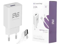 Ładowarki do telefonów - Nowa ładowarka sieciowa Encore Energy USB-A 10W + kabel Lightning ładowarka uniwersalna MD-1083RL - miniaturka - grafika 1