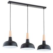 Lampy sufitowe - Goxa lampa wisząca 3xE27 czarna/drewno 62387 - miniaturka - grafika 1